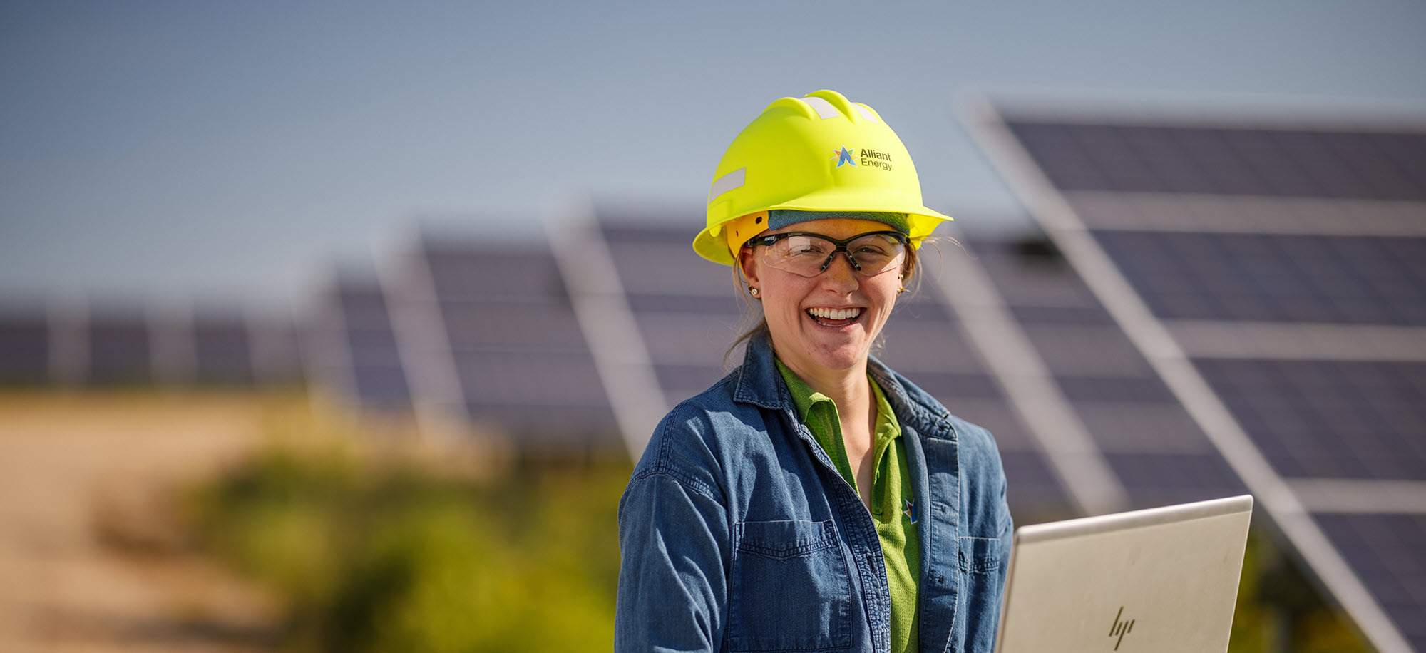 technician in a solar field