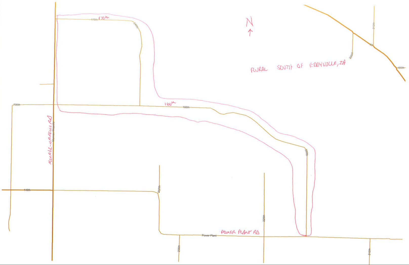 Eddyville, Iowa construction map