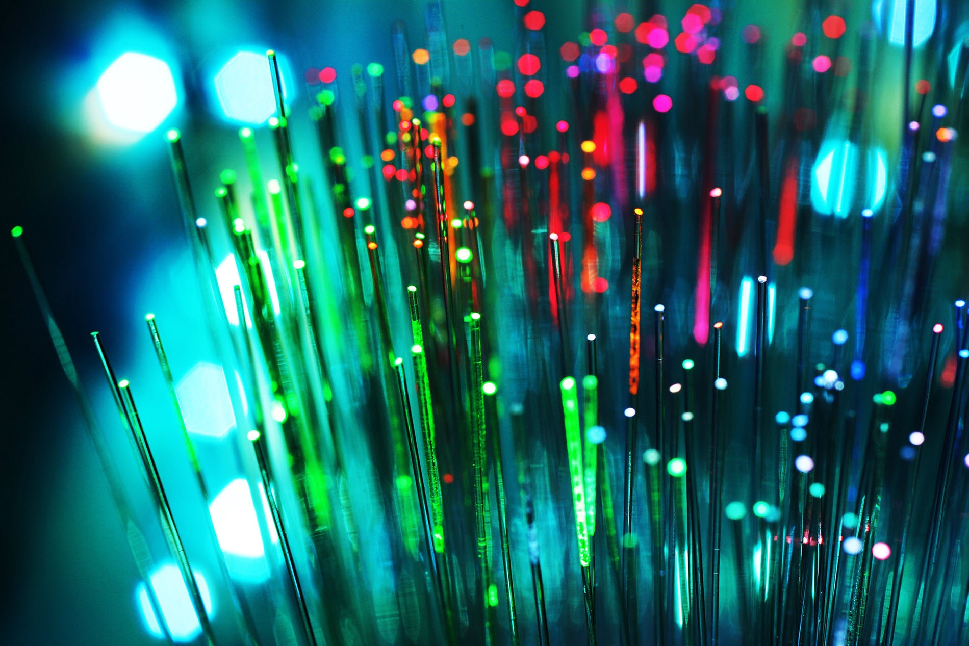 Up close fiber optic cable