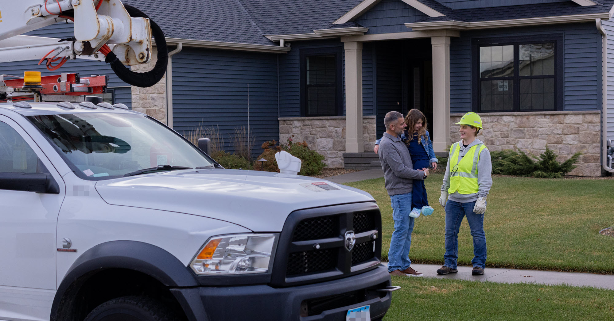 employee at a customer's house