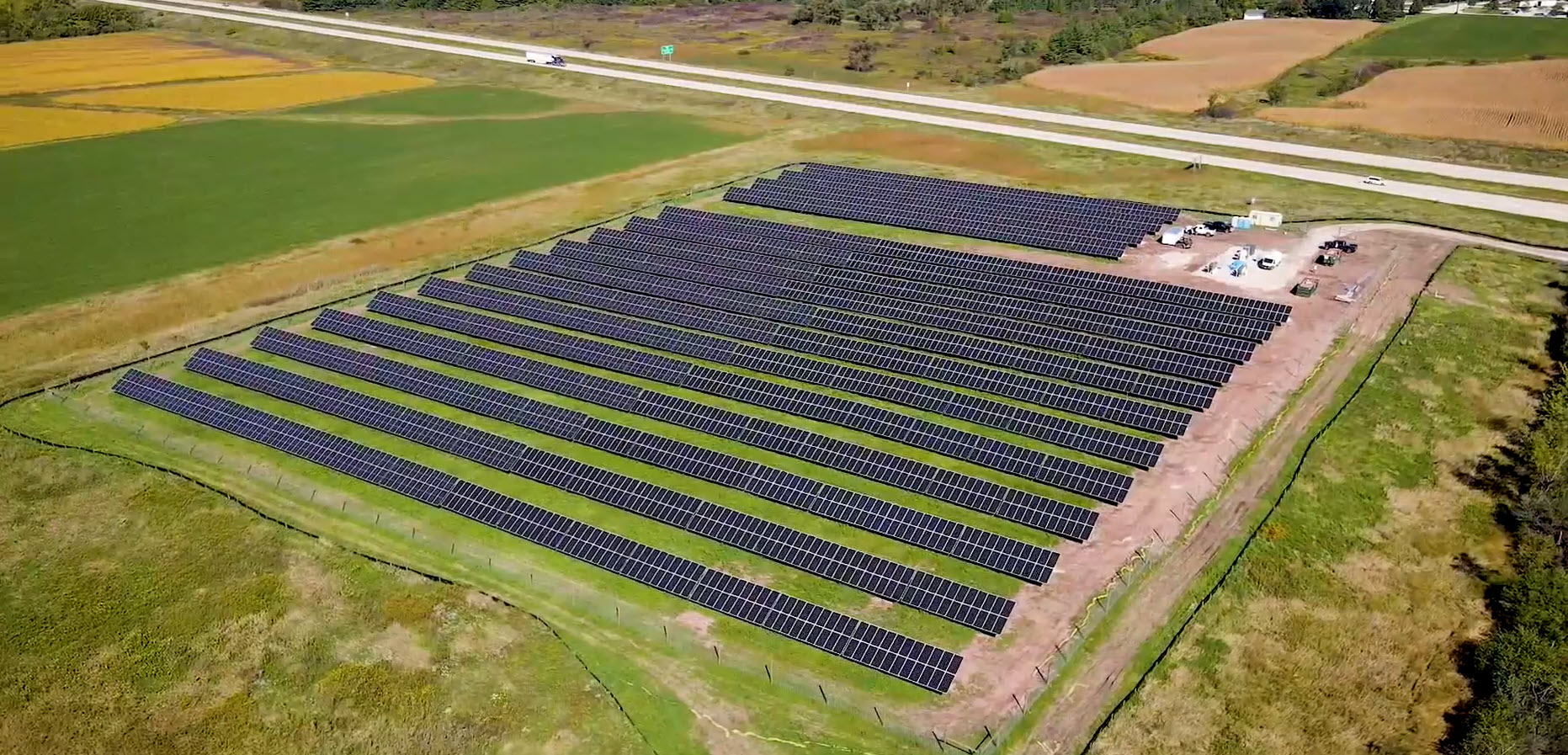 Fond du Lac solar garden from the air