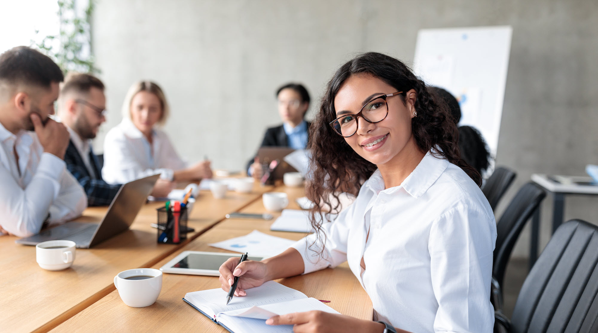 office workers at a table