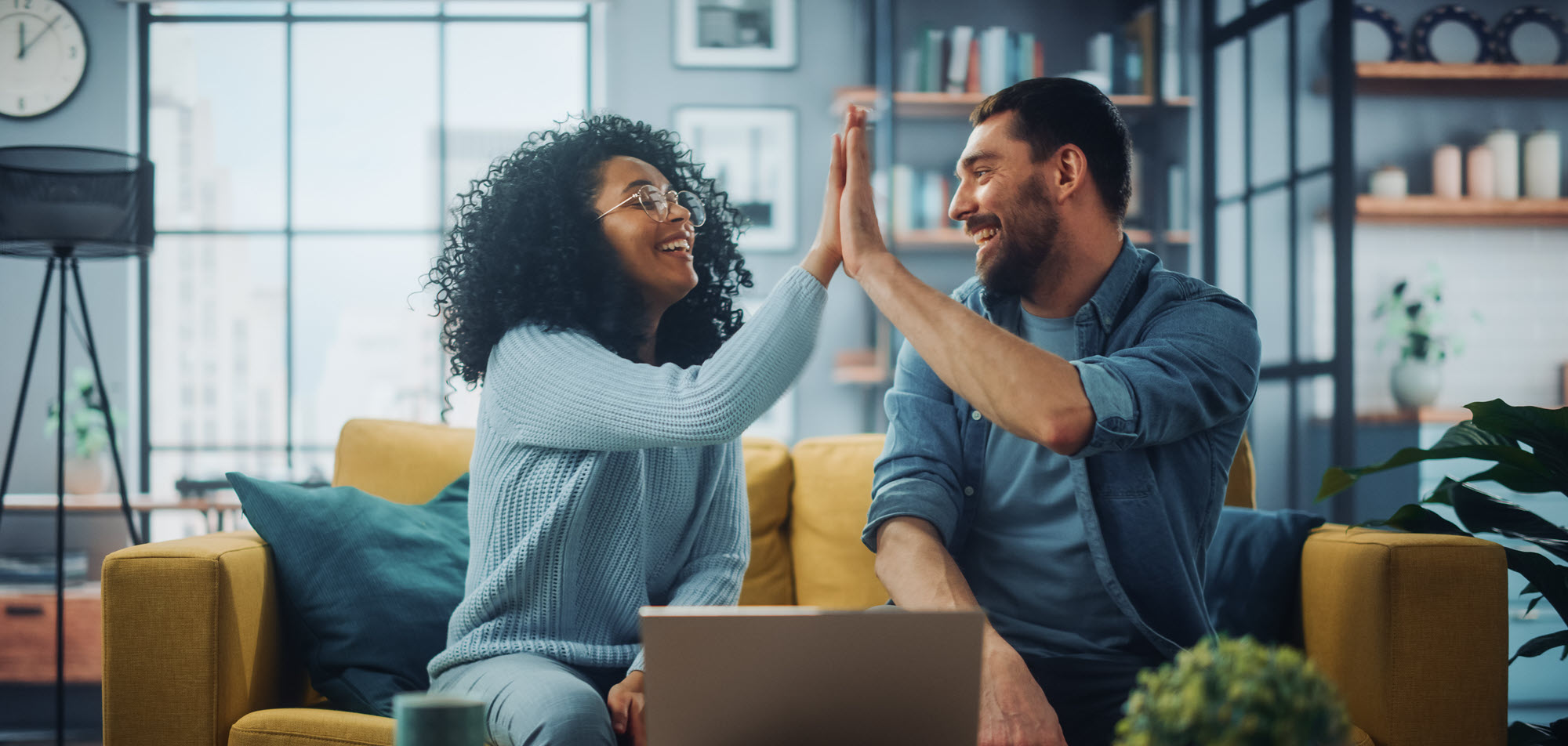 couple high-fiving