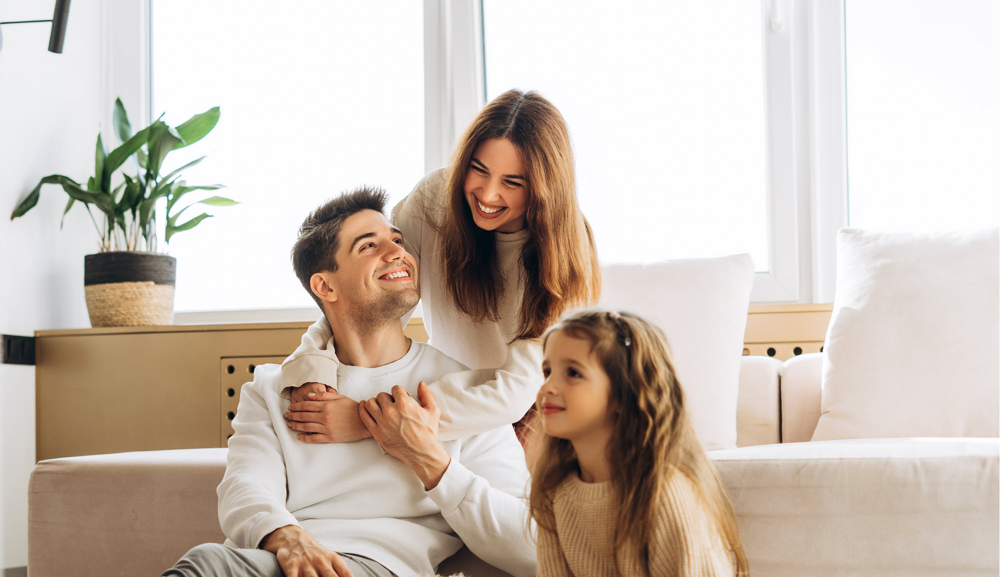 happy family at home